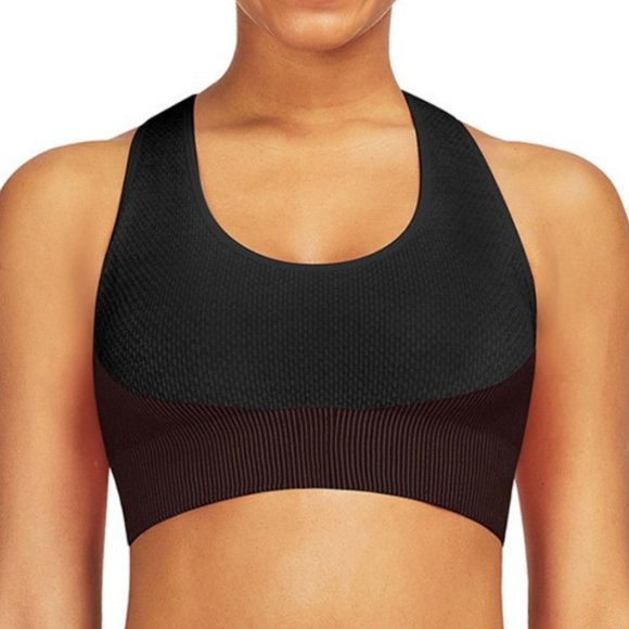 Fuchsia & Black Crisscross Sports Bra - Picture 3 of 4